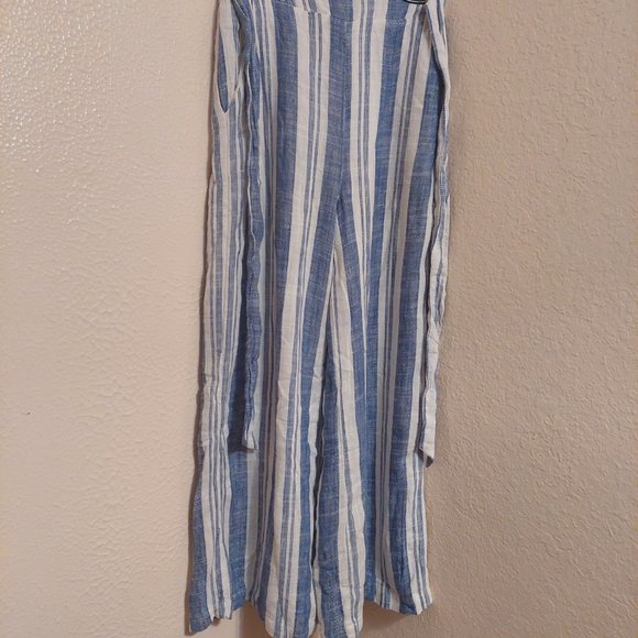 FRANCESCA'S blue & white striped palazzo pants - Picture 2 of 4
